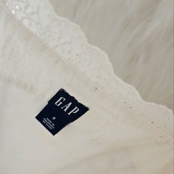 Gap Classic White Ruched Lace Detail Cami Mini Dress - Picture 4 of 5